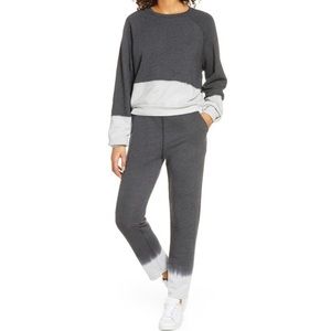 Zella Nordstrom grey forged dip dye sweatshirt jogger active set